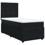 vidaXL Sommier à lattes de lit et matelas Noir 80x200 cm Velours