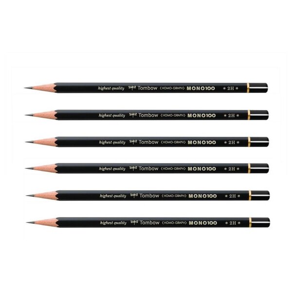Crayon Graphite Haute Qualité MONO 100 2H x 6 TOMBOW