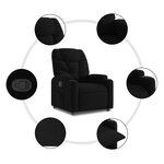 vidaXL Fauteuil inclinable en tissu noir