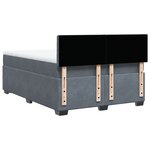 vidaXL Sommier à lattes de lit et matelas Gris foncé 140x190cm Velours