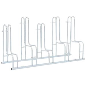 vidaXL Support de vélo au sol autoportant pour 5 vélos acier galvanisé