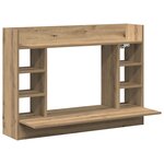 vidaXL Bureau mural chêne noir 105x48x75 cm en bois d'ingénierie