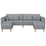 Sofa en tissu avec coussin 3 Pièces Gris clair 208 cm tissu