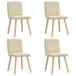 vidaXL Chaises à manger lot de 4 crème tissu