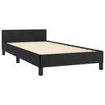 vidaXL Cadre de lit avec tête de lit sans matelas noir 90x190 cm