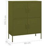 vidaXL Armoire de rangement Vert olive 80x35x101 5 cm Acier