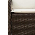 vidaXL Banc de jardin avec coussin 2 Pièces Marron Poly rotin