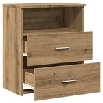 vidaXL Tables de chevet 2 Pièces chêne artisanal bois d'ingénierie