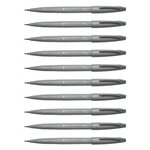 Stylo feutre Brush Sign Pen SES15 pointe pinceau flexible gris x 10 PENTEL