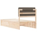 vidaXL Cadre de lit avec tête de lit rembourrée Taupe 75 x 190 cm