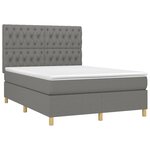 vidaXL Sommier à lattes de lit avec matelas Gris foncé 140x200cm Tissu