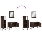 vidaXL Ensemble d'armoires de salle de bain 3 Pièces chêne marron