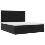 VidaXL Cadre de lit ottoman avec matelas noir 200x200cm velours
