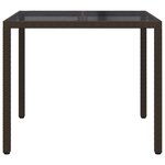 vidaXL Table de Jardin Marron 90 x 90 x 75 cm polyrotin