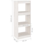 vidaXL Bibliothèque/Séparateur de pièce Blanc 40x30x103 5cm Pin massif