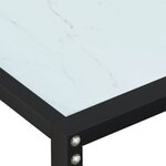 vidaXL Table console Marbre blanc 140x35x75 5 cm Verre trempé