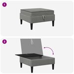 vidaXL Pouf avec Rangement Gris foncé Velours