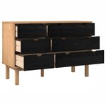 vidaXL Armoire à tiroirs avec tiroir OTTA Noir 111 x 43 x 73 5 cm