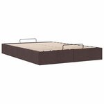 vidaXL Cadre de lit ottoman sans matelas marron foncé 140x190 cm tissu