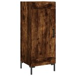 vidaXL Buffet haut Chêne fumé 34 5x34x180 cm Bois d'ingénierie