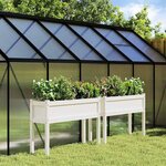 vidaXL Jardinières 2 Pièces avec pieds blanc bois de pin massif