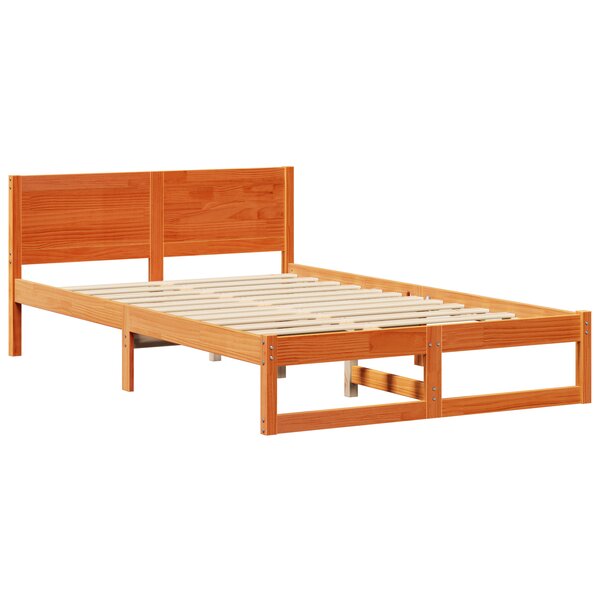 vidaXL Cadre de Lit Ciré marron Bois pin massif 120 x 200 cm Durable
