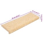 vidaXL Tapis d'escalier 10 Pièces 65x21x4 cm Marron