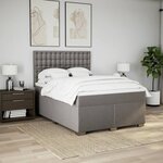 vidaXL Sommier à lattes de lit avec matelas Taupe 140x190 cm Tissu