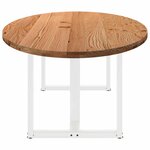vidaXL Table à manger marron clair bois de chêne massif ovale