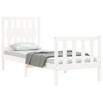 vidaXL Cadre de lit sans matelas blanc bois de pin massif