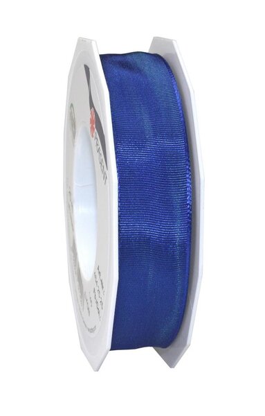 Ruban de soie acetat laitonné lyon 25-m-rouleau 25 mm bleu de cobalt