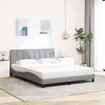 vidaXL Cadre de lit sans matelas gris clair 160x200 cm tissu