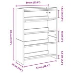 vidaXL Étagère à chaussures chêne fumé 60x25x81 cm bois d'ingénierie
