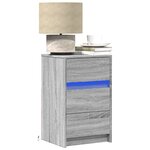 vidaXL Armoire de chevet et lumières LED sonoma gris bois d'ingénierie