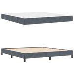 vidaXL Lit à ressorts avec matelas Gris foncé 180 x 200 cm tissu