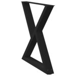 vidaXL Pieds de table à manger 2 pièces Noir 70 x (72-73 3) cm Acier