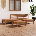 vidaXL Salon de jardin 5 Pièces Bois de pin massif Marron miel