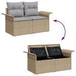 vidaXL Ensemble de 6 Canapés de Jardin avec Coussins Beige Rattan Synthétique