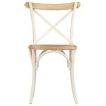 vidaXL Chaises à dossier croisé lot de 2 blanc bois de manguier solide