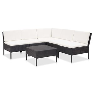 Salon de jardin meuble d'extérieur ensemble de mobilier 6 pièces avec coussins résine tressée noir 02_0016915