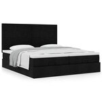VidaXL Cadre de lit ottoman avec matelas noir 180x200cm tissu