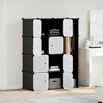 vidaXL Armoire modulaire 9 compartiments noir et blanc 109x36 5x143 cm