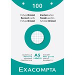 Étui De 100 Fiches - Bristol Quadrillé 5x5 Perforé 148x210mm - Blanc - X 10 - Exacompta