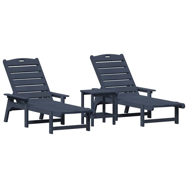 vidaXL Mobilier de jardin lounge 3 Pièces Bleu marine 38 x 38 x 46 cm