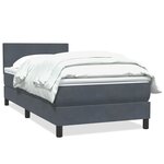 vidaXL Sommier à lattes de lit et matelas gris foncé 90x220 cm velours