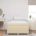 vidaXL Cadre de lit avec matelas Crème 120 x 190 cm tissu