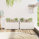 vidaXL Jardinières 2 Pièces blanc bois de pin massif