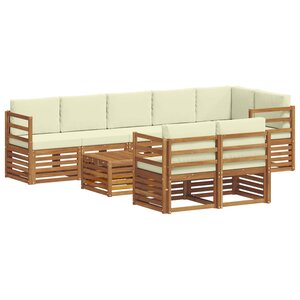 vidaXL Ensembles de canapés avec coussin 9 Pièces Naturel et Crème