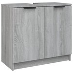 vidaXL Ensemble d'armoires de salle de bain 3 Pièces sonoma gris