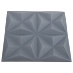 vidaXL Panneaux muraux 3D 48 Pièces 50x50 cm gris origami 12 m²